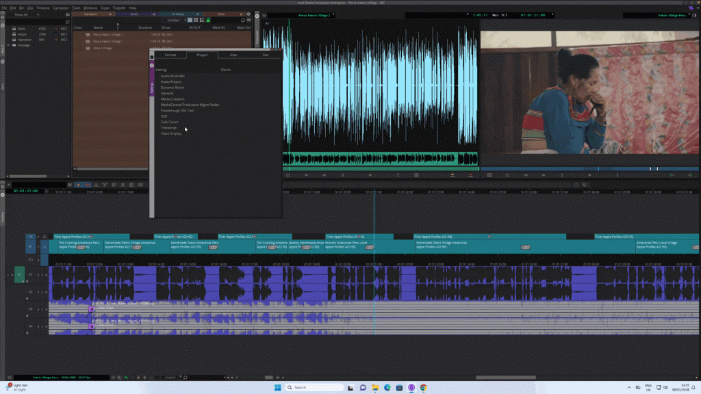 Avid NEXIS環境でのプロジェクト内トランスクリプト・データベース共有の仕組み