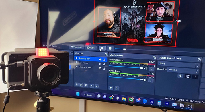 Black Dice Societyのライブ配信に、Studio Camera 4K ProおよびATEM Mini Extreme ISOを使用